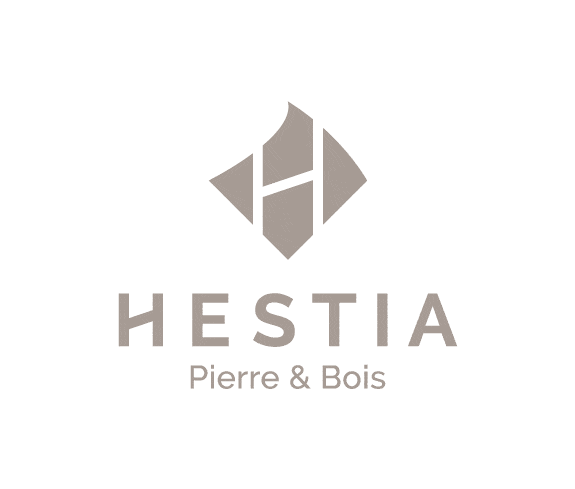 logo hestia pierre & bois couleur taupe